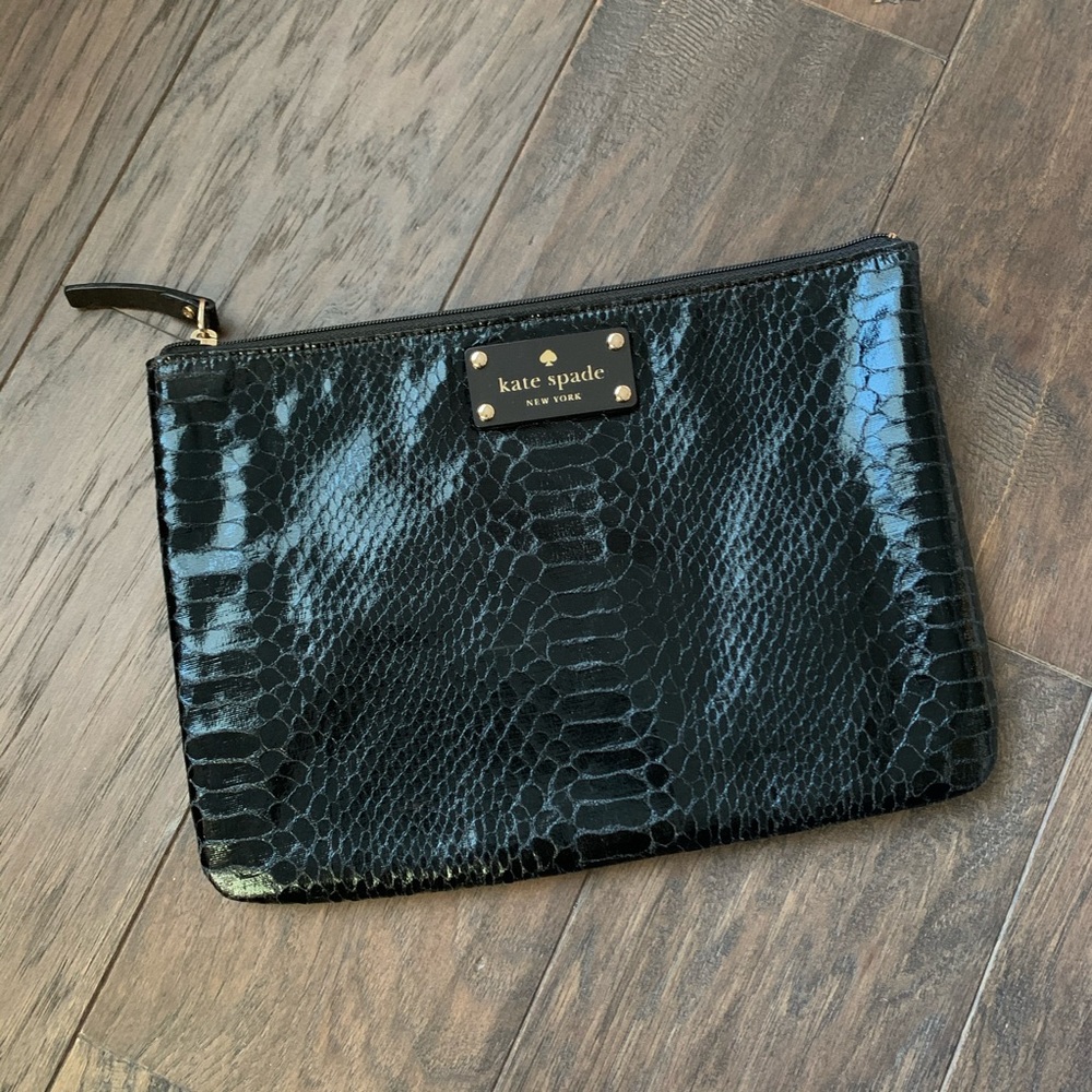 Kate Spade black zip pouch